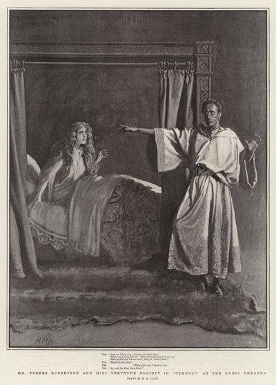 Mr. Forbes Robertson und Miss Gertrude Elliott in Othello im Lyric Theatre von Henry Marriott Paget